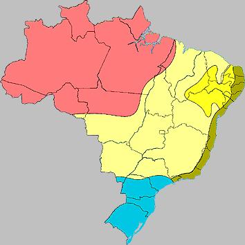 Regiões dos estados do Nordeste que compõem o semi-árido nordestino.