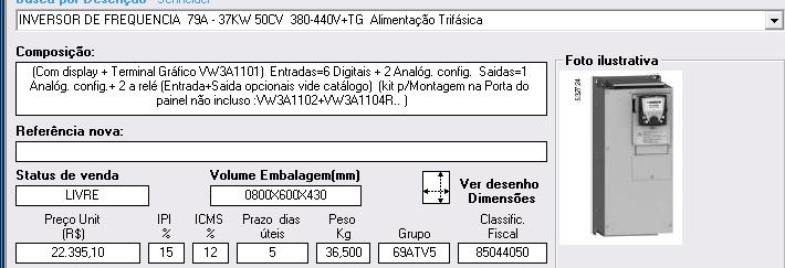 Digite o código ATV71HD37N4 na Busca por Referência e tecle enter. 2.