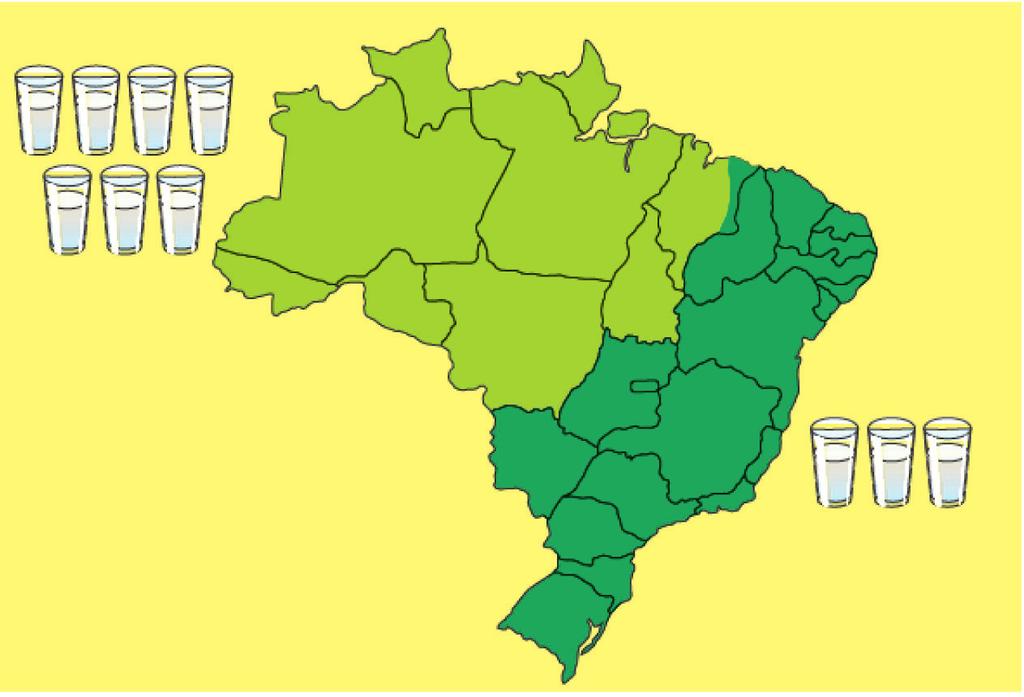 Questão 13 (SARESP 2013) A maior parte da água doce existente no Brasil está na Amazônia.