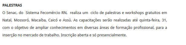 FECOMÉRCIO VEÍCULO: TRIBUNA DO NORTE