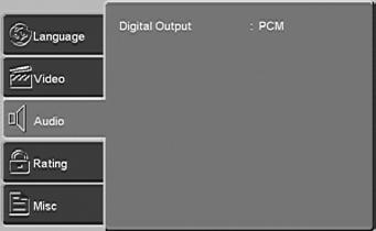 3 Ajuste de Áudio Seleccione o Áudio no menu de ajuste, e display o submenu de Áudio. 7.4.