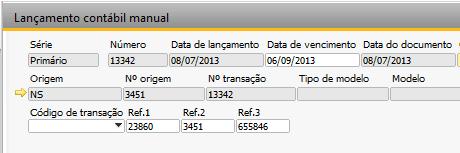 1 no lançamento contábil gerado pelo Título, conforme mostrado a seguir. Lcto. Contábil: Número do Lançamento contábil gerado. Data Lançamento: Data em que o título foi lançado.