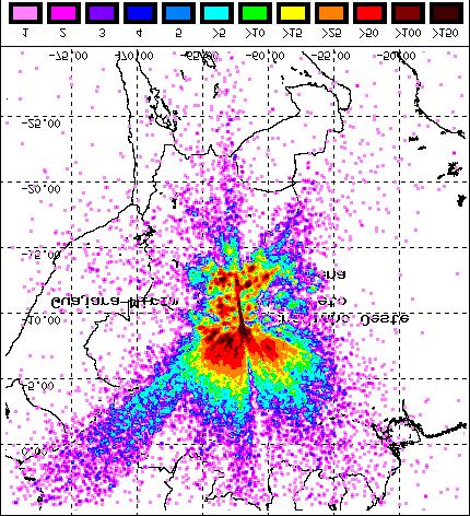 A regressão linear entre os valores da concentração de massa do PM2,5 observados e modelados (r 2 0.