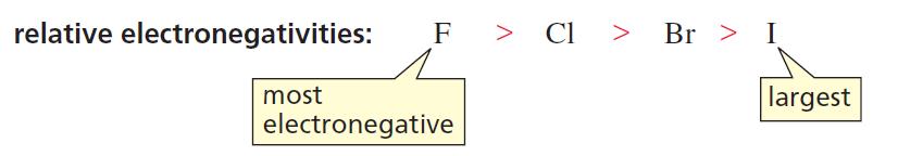 2) H- F < H- Cl < H- Br < H- I pka 3,2-7 - 9-10 O
