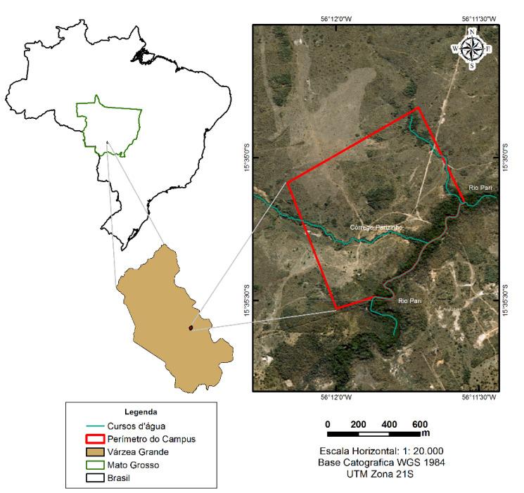 648 Tamires Elenice da Luz et al. 2. MATERIAL E MÉTODOS Figura 1. Mapa de localização da área de estudo.