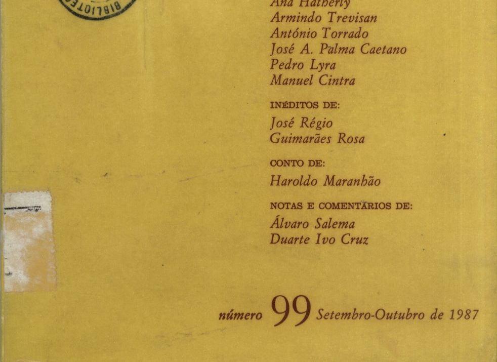 Lisboa, Perspectivas & Realidades/1986. Colóquio Letras.