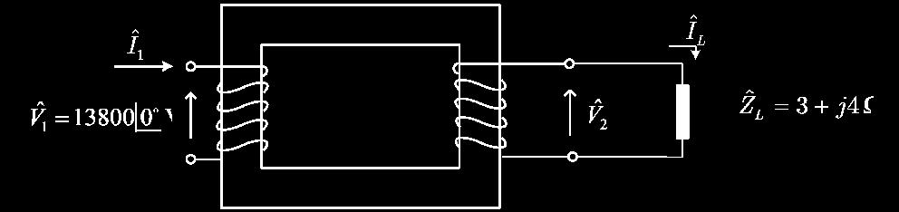 Um transfrmadr mnfásic ideal cm ilustrad na Fig., cujs valres nminais de tensã sã 3.800/440 V, alimenta uma carga indutiva de impedância Z ˆ = 3 j4 cnectada n lad da BT (baixa tensã). Determine: Fig.