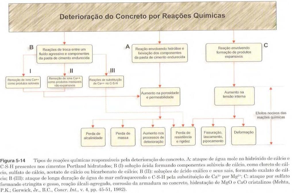 28 Figura 2.4 Causas químicas de deterioração do concreto. Fonte: Mehta e Monteiro, 2008. 2.5.
