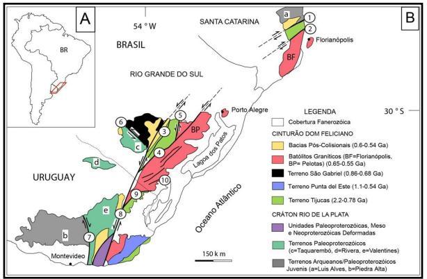 19 Paleocontinente Gondwana (Chemale Jr., 2000; Hartmann et al., 2007). É recoberta por extensos depósitos fanerozoicos da Bacia do Paraná.