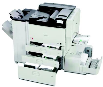 Impressora a Laser PB Ricoh SP 8300DN Produtividade: Suprimento de Mídia e Opcionais A Ricoh SP 8300DN oferece um suprimento de papel expansível para atender as necessidades diferentes de ambientes