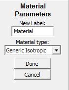 Os seguintes campos deverão sempre ser preenchidos: New Label Nome do material (você escolhe, mas deve ser diferente dos já existentes); Material Type Steel Isotropic, Concrete Isotropic e Aluminium