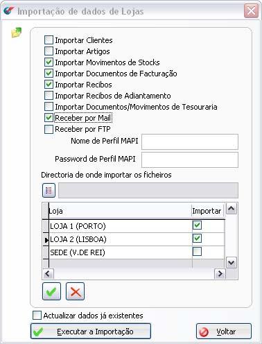 Pode importar do módulo Gestão o ficheiro de artigos, de clientes, as transferências de armazém e respectivos movimentos de stock, de modo a ter no próprio ponto de venda toda a informação necessária