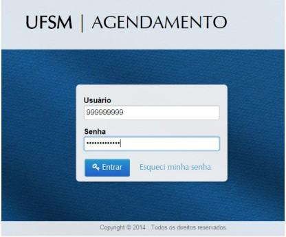 Tutorial para utilização do sistema de agendamentos Passo 1) Acesse o site: https://portal.ufsm.