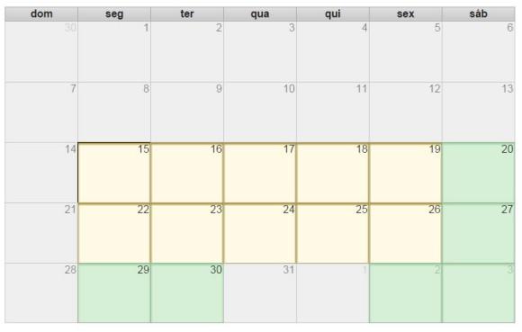 Passo 7) Nessa página, irá aparecer um calendário. Basta procurar a data desejada e selecioná-la.