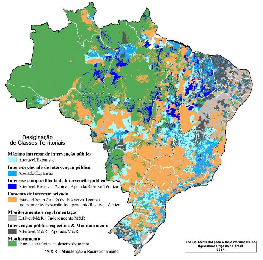 Importância da agricultura irrigada Expansão da Agricultura Irrigada: Áreas disponíveis: Mundo*: 150 Mha; Brasil**: 75 Mha. Fontes: FAO.