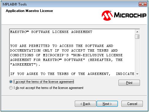Figura 9.6: Contrato de licença do Application Maestro.