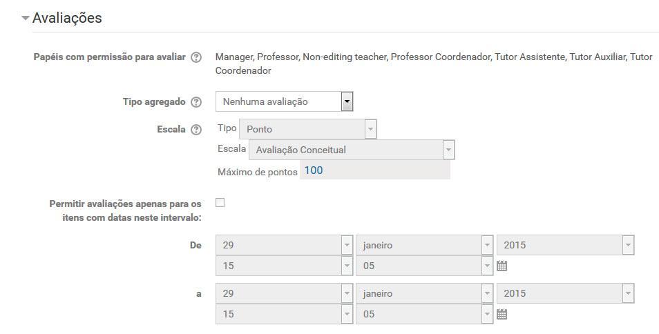 Número de itens mostrados em cada página: A configuração acima permite escolher quantos itens do glossário serão exibidos por página. A configuração padrão é 10.