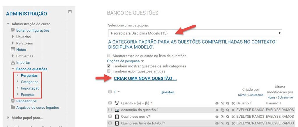 o Também mostrar questões de sub-categorias:deixar visível no banco de questões, as perguntas criadas dentro das sub-categorias.