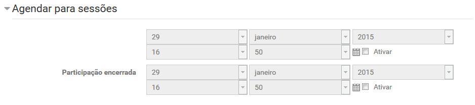 Lista de participantes: O Professor poderá escolher se todos os usuários inscritos serão Visualizadores ou Mediadores da Web conferência, bem como a função que o Professor terá na sala.