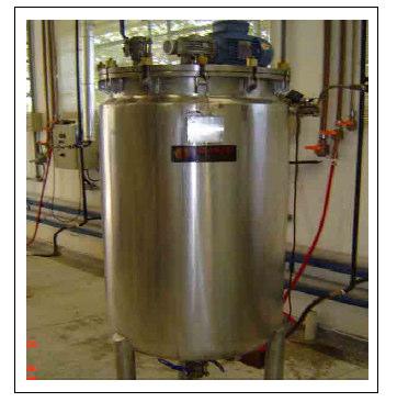 61 Uma suspensão de 150 kg contendo polpa de raiz de mandioca e água (33,5 % matéria seca) foi adicionada no reator como mostra a Figura 13, e realizou-se o processo de hidrólise utilizando 3 KNU.