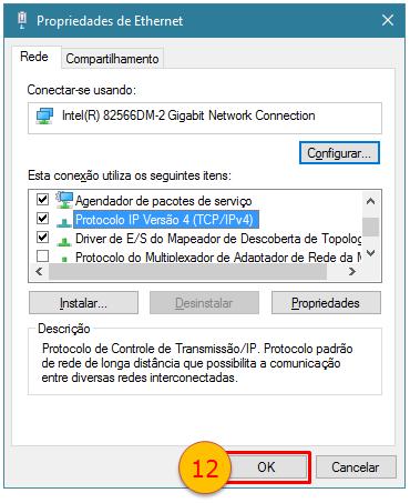 .. ver no e-mail enviado pela PROCERGS 10) Selecionar: Usar os seguintes endereços de servidores DNS,e preencher