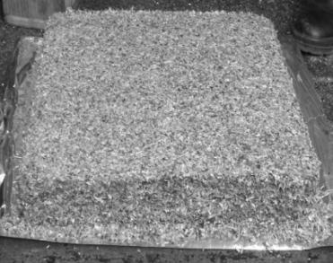 (b) Mattress particles after pressing with a pressure of 1 MPa.