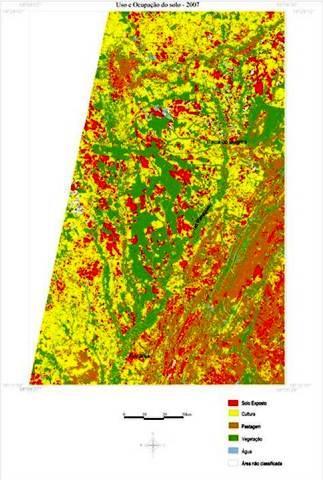 Figura 02 FIGURA 02: Uso e ocupação do solo de 2007 CONSIDERACÕES FINAIS: Os resultados deste estudo foram obtidos a partir da verificação das modificações que o sistema fluvial do rio Paraguai