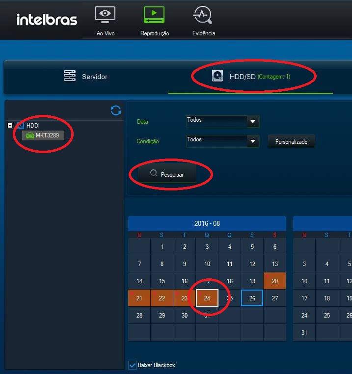 HD/SD Para visualizar as gravações nessa opção conecte a gaveta do HD ou o cartão SD diretamente no computador e siga os mesmos passos do item anterior.