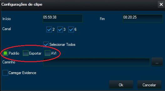 Em uma segunda tela de configurações você poderá ajustar de maneira mais precisa a faixa de horário, quais canais, o destino dos arquivos e o modo que deseja realizar