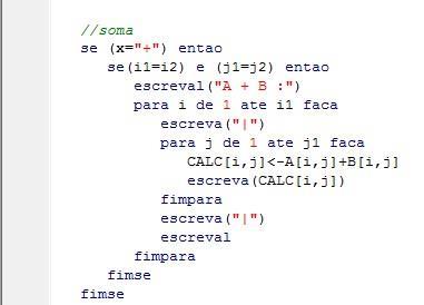 Figura 8: entrada dos valores da matriz console As imagens 9