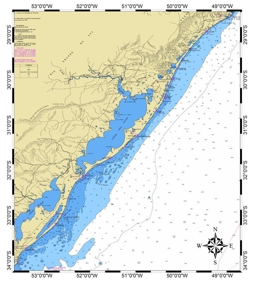Introdução A 1 2 B 3 C 4 D Figura 1- Fragmento da carta náutica n 90 da Marinha do Brasil, mostrando a forma ondulada do litoral do Rio