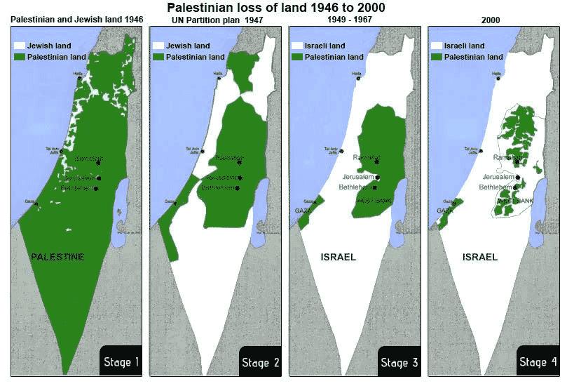 os palestinos tinham chance de montar seu próprio Estado. Porém, em 2000, a área A era composta por 18% do território, enquanto a área C compunha 60%.