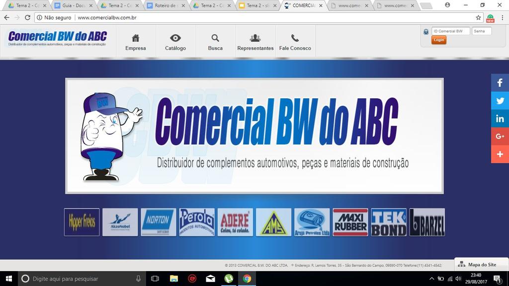 Identificação da empresa pesquisada Setor: Comercial Ltda Porte: Pequeno