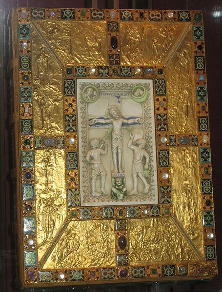 ARTE CAROLÍNGIA Codex Aureus de Echternach Crucificação de
