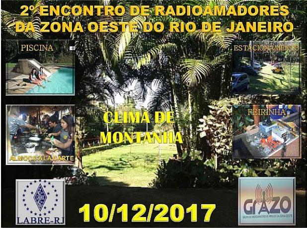 A LABRE-RJ, com apoio do Grupo GRAZO e do São Gonçalo DX GROUP, estará realizando o 2º ENCONTRO DE RADIOAMADORES NA ZONA OESTE DO RIO DE JANEIRO, no dia 10 de