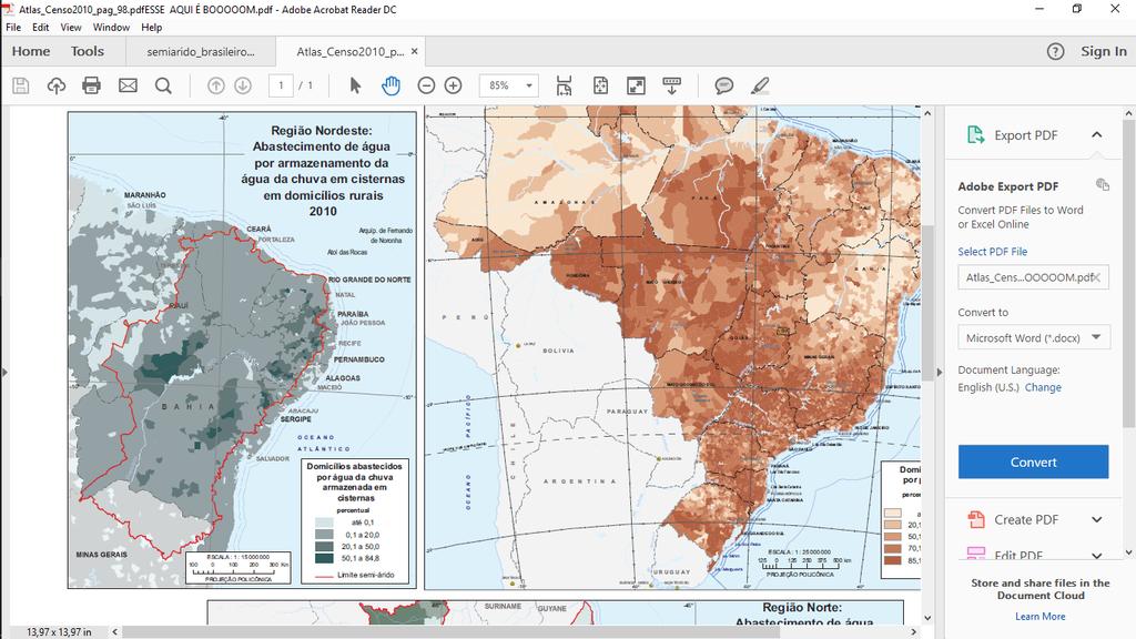 Figura 2: Mapa dos domicílios abastecidos por