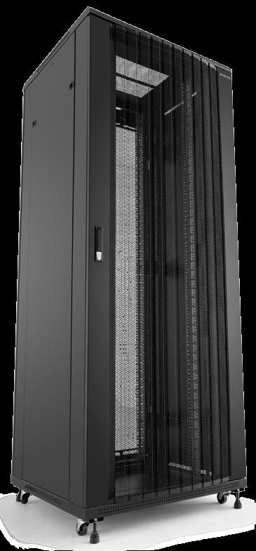 Rack 19 Servidor Devido às perfurações hexagonais (colmeia) nas portas frontal e traseira, os Racks para servidores são ideais para uso em Data Centers e ambientes climatizados.