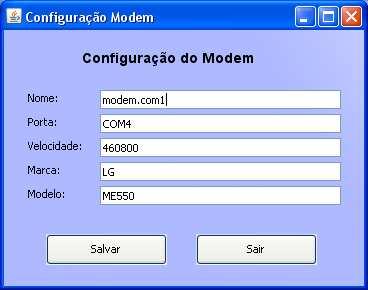 Figura 6.8. Configuração do Modem Figura 6.9.