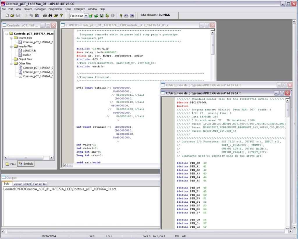 65 Figura 44 Programa Mplab utilizado para gerar o código em C++ para o Micro controlador Na figura 45 é exibido o protótipo pronto