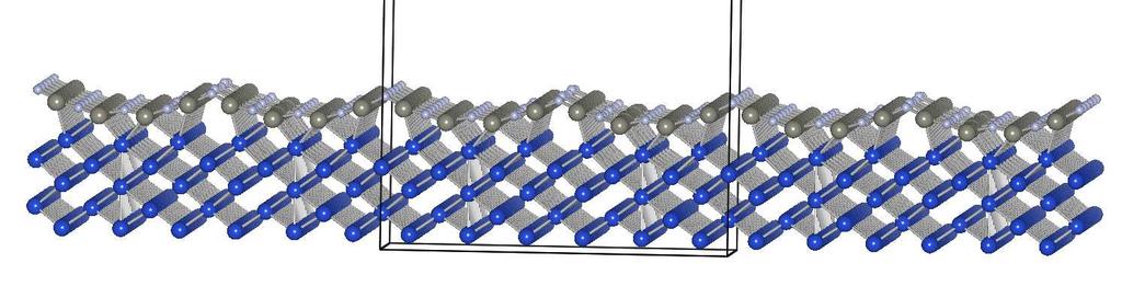 a) b) c) Figura 4. 29: Visão lateral (a) da superfície (b) e perspectiva (c) da distribuição atômica do modelo do substrato de Cu 3 N-Cu(110).