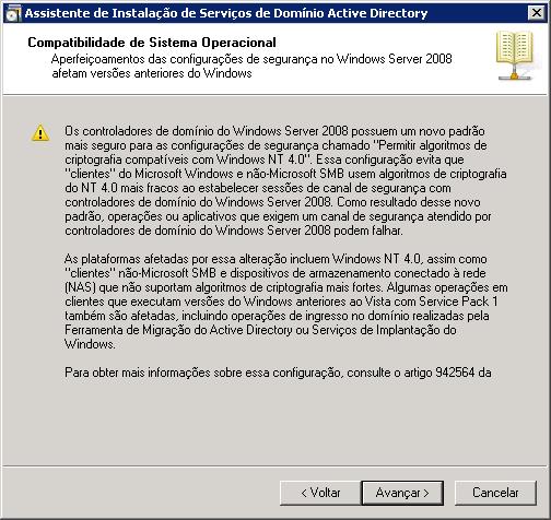 O assistente mostrará uma janela com um alerta sobre compatibilidade do sistema operacional (Figura 10).