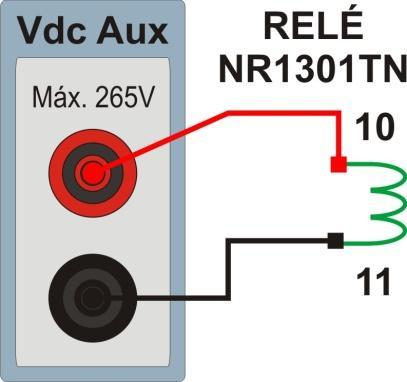 Sequência para testes do relé NARI-PCS902 no software Sobrecor 1. Conexão do relé ao CE-6006 No apêndice A-1 mostram-se as designações dos terminais do relé. 1.1 Fonte Auxiliar Ligue o positivo (borne vermelho) da Fonte Aux.