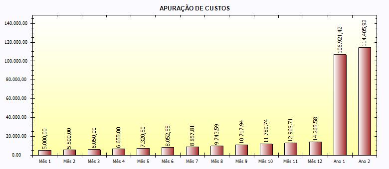 Mês 5 R$ 7.320,50 Mês 6 R$ 8.052,55 Mês 7 R$ 8.857,81 Mês 8 R$ 9.743,59 Mês 9 R$ 10.717,94 Mês 10 R$ 11.789,74 Mês 11 R$ 12.968,71 Mês 12 R$ 14.265,58 Ano 1 R$ 106.921,42 Ano 2 R$ 114.405,92 5.