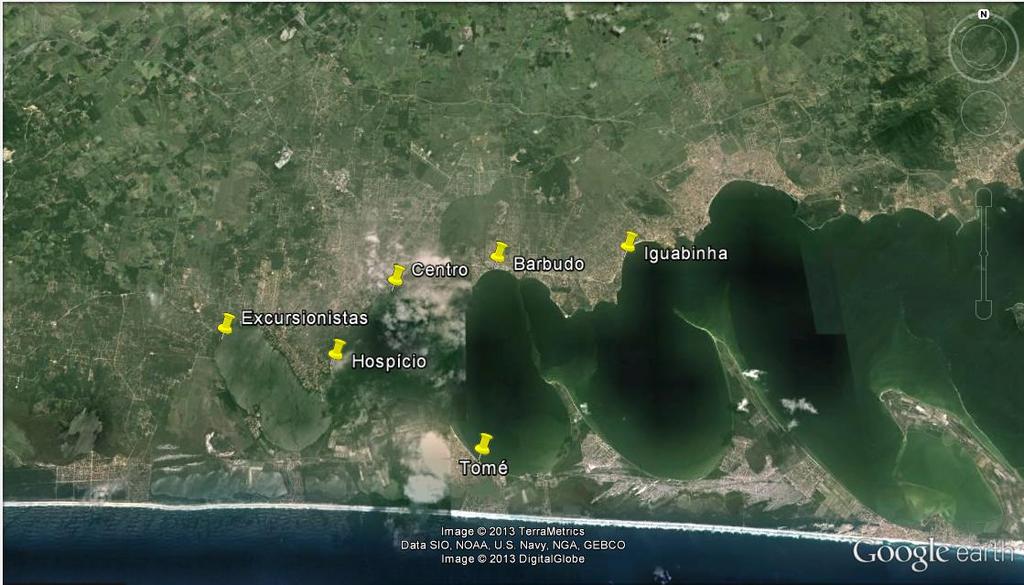 1.1. MAPA PONTOS DE COLETA GEORREFERENCIADOS Pontos Latitude Longitude Barbudo 22 52'1.63"S 42 17'57.04"O Centro 22 52'26.85"S 42 19'54.