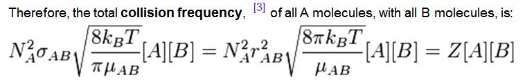 + produtos N = número de vogadro = ross setion = área ao redor da moléula onde é possível a olisão entre e = a um írulo de raio r que é a soma dos raios de e.