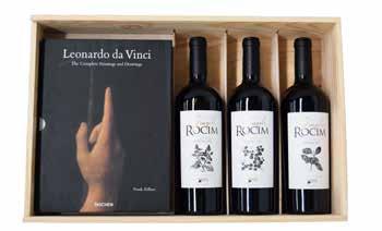 CONJUNTOS PREMIUM ARTE GRANDE ROCIM CAIXA MADEIRA 3 + LIVRO 3 Garrafas de vinho Grande Rocim