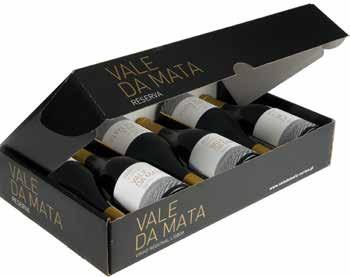 Vale da Mata Exterior madeira com serigrafia 3 Bottles wood case VALE