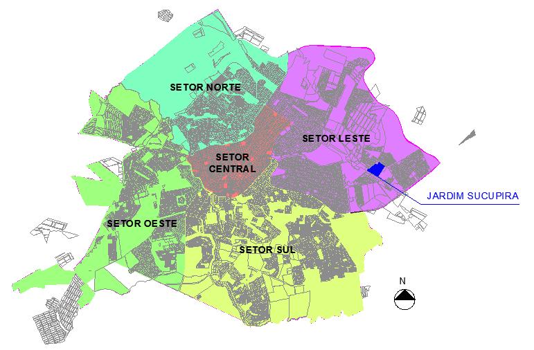 denominação do bairro em que está inserido (Residencial Jardim Sucupira) e está situado no setor Leste de Uberlândia (Figura 3), em uma região periférica e pouco adensada.