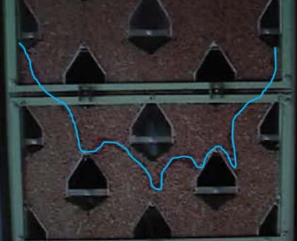 Fluxo de grãos irregular = gradiente de umidade mais elevado (diferenças no