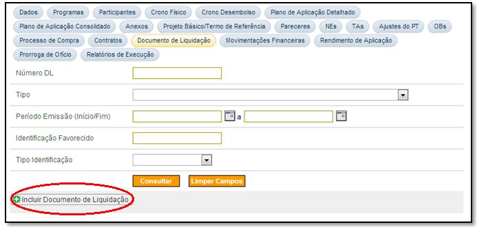 Convenente possa registrar o documento de liquidação no SICONV,